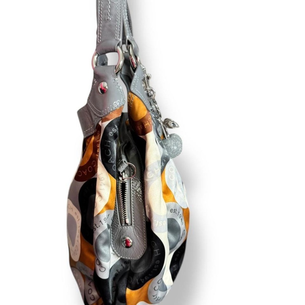 Y2k Coach‎ Soho Lynn Hobo Op Art Medallion Scarf Print Glam Shoulder Bag - Picture 7 of 8